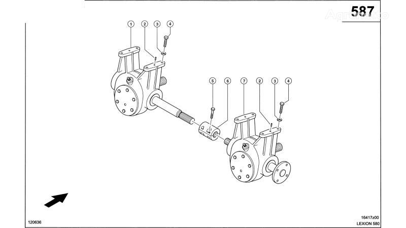 PRZEKŁADNIA KĄTOWA  0006947130 drugi rezervni deo transmisije za Claas Lexion 580 kombajna za žito