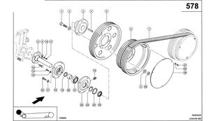 Claas Lexion 580 KOŁO PASOWE  0006676750 (Napęd hybrydowy stopniowy, 2 remenica za Claas Lexion 580  kombajna za žito