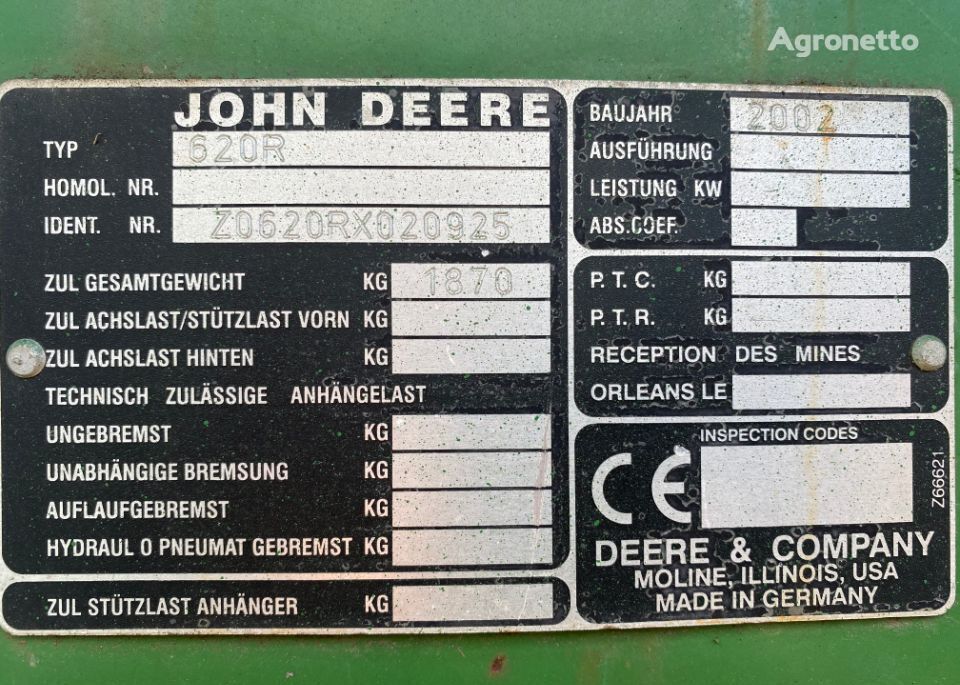 turbokompresor motora za John Deere 620r traktora točkaša
